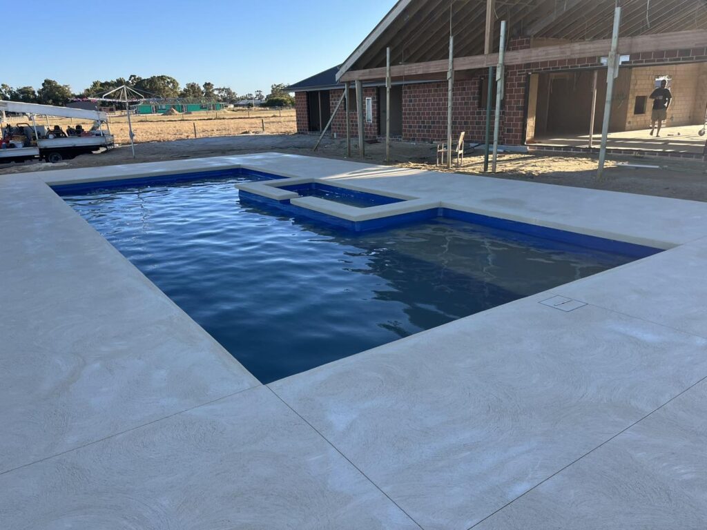 Limestone finish around Pool